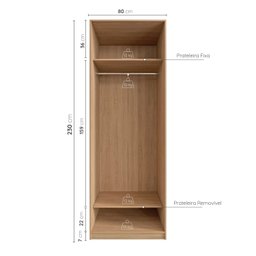 Guarda Roupa Infantil Modulado 2 Portas com Cabideiro Joy Kids CabeCasa MadeiraMadeira - 7