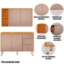 Ver imagem 3 de Kit Armário Aéreo e Balcão sem Tampo 2 Portas 120 cm Valena Cinamon/Nude