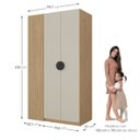 Ver imagem 5 de Guarda Roupa Infantil Planejado de Canto 2 Portas Joy Kids CabeCasa MadeiraOriginals Cinza/Avena