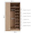 Ver imagem 6 de Guarda Roupa Infantil Planejado de Canto 2 Portas Joy Kids CabeCasa MadeiraOriginals Cinza/Avena