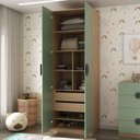 Ver imagem 4 de Guarda Roupa Infantil Planejado 2 Portas com Nichos e 2 Gavetas Joy Kids CabeCasa MadeiraOriginals