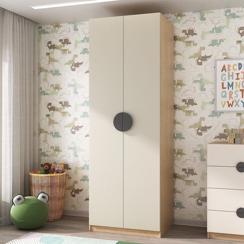 Guarda Roupa Infantil Modulado 2 Portas com Nichos e 2 Gavetas Joy Kids CabeCasa MadeiraOriginals