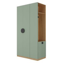 Guarda-Roupa Modulado Infantil 2 Peças com 4 Portas 2 Gavetas com Nichos e Sapateira Joy Kids Cabecasa Madeiramadeira - 4