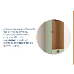 Guarda-Roupa Modulado Infantil 2 Peças com 4 Portas 2 Gavetas com Nichos e Sapateira Joy Kids Cabecasa Madeiramadeira - 13