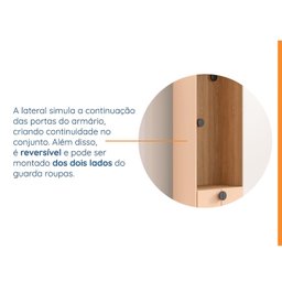 Guarda-Roupa Modulado Infantil 2 Peças com 4 Portas 2 Gavetas com Nichos e Sapateira Joy Kids Cabecasa Madeiramadeira - 13