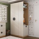 Ver imagem 1 de Guarda-Roupa Planejado Infantil 4 Portas 2 Gavetas e Sapateira Joy Kids CabeCasa MadeiraOriginals Cinza/Avena