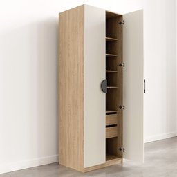 Guarda-Roupa Modulado Infantil 2 Peças com 4 Portas 2 Gavetas com Nichos e Sapateira Joy Kids Cabecasa Madeiramadeira - 16