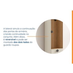 Guarda-Roupa Modulado Infantil 2 Peças com 4 Portas 2 Gavetas com Nichos e Sapateira Joy Kids Cabecasa Madeiramadeira - 12