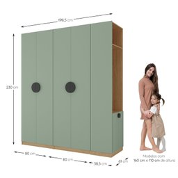 Guarda Roupa Modulado Infantil 3 Peças 2 Gavetas Joy Kids CabeCasa MadeiraMadeira - 6