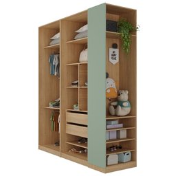 Guarda Roupa Modulado Infantil 3 Peças 2 Gavetas Joy Kids CabeCasa MadeiraMadeira - 4