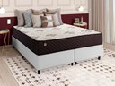 Ver imagem 1 de Conjunto Cama Box Queen c/ Molas Ensacadas Allura Branco 158x198x58