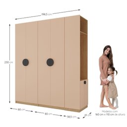 Guarda Roupa Modulado Infantil 3 Peças 2 Gavetas Joy Kids CabeCasa MadeiraMadeira - 6
