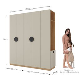 Guarda Roupa Modulado Infantil 3 Peças 2 Gavetas Joy Kids CabeCasa MadeiraMadeira - 6