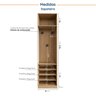 Guarda Roupa Modulado Infantil 3 Peças 2 Gavetas Joy Kids CabeCasa MadeiraMadeira - 9