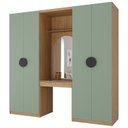 Ver imagem 3 de Guarda-Roupa Modulado Infantil 3 Peças 4 Portas com Espelho e LED Joy Kids CabeCasa MadeiraOriginals