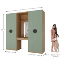 Ver imagem 4 de Guarda-Roupa Modulado Infantil 3 Peças 4 Portas com Espelho e LED Joy Kids CabeCasa MadeiraOriginals