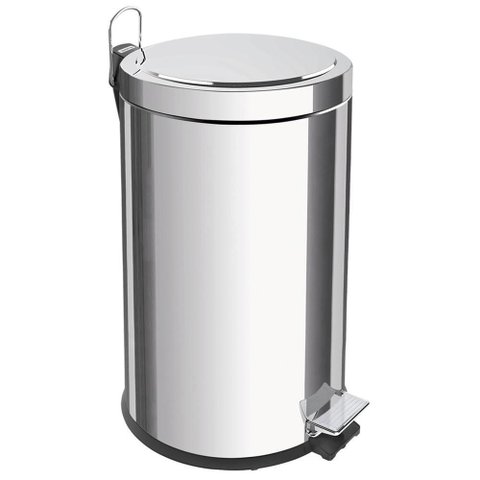 Lixeira em Aço Inox com Pedal 12 Litros - 94538112 - Tramontina Lixeira Aco Inox C/pedal 12lts Tramo