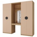 Ver imagem 3 de Guarda-Roupa Modulado Infantil 3 Peças 4 Portas com Espelho e LED Joy Kids CabeCasa MadeiraOriginals