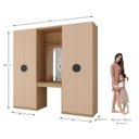Ver imagem 4 de Guarda-Roupa Modulado Infantil 3 Peças 4 Portas com Espelho e LED Joy Kids CabeCasa MadeiraOriginals