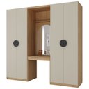 Ver imagem 3 de Guarda-Roupa Planejado Infantil 3 Peças 4 Portas com Espelho e LED Joy Kids CabeCasa MadeiraOriginals Cinza/Avena