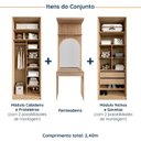 Ver mais imagens de Guarda-Roupa Planejado Infantil 3 Peças 4 Portas com Espelho e LED Joy Kids CabeCasa MadeiraOriginals Cinza/Avena