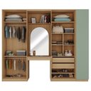 Ver imagem 3 de Guarda-Roupa Planejado Infantil 4 Peças 6 Portas Espelho e LED Joy Kids CabeCasa MadeiraOriginals Verde/Avena