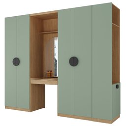 Guarda Roupa Modulado Infantil 4 Peças 6 Portas com Espelho Joy Kids CabeCasa MadeiraMadeira - 5