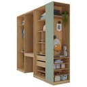 Ver imagem 4 de Guarda-Roupa Planejado Infantil 4 Peças 6 Portas Espelho e LED Joy Kids CabeCasa MadeiraOriginals Verde/Avena