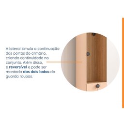 Guarda Roupa Modulado Infantil 4 Peças 6 Portas com Espelho Joy Kids CabeCasa MadeiraMadeira - 14