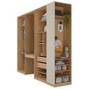 Ver imagem 4 de Guarda-Roupa Planejado Infantil 4 Peças 6 Portas Espelho e LED Joy Kids CabeCasa MadeiraOriginals Cinza/Avena