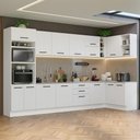 Ver imagem 1 de Armário de Cozinha Planejada de Canto 499cm Branco Agata Madesa 01