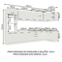 Ver imagem 4 de Armário de Cozinha Planejada de Canto 499cm Branco Agata Madesa 01