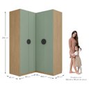 Ver imagem 5 de Guarda Roupa Planejado Infantil de Canto 4 Portas 2 Gavetas Joy Kids CabeCasa MadeiraOriginals Verde/Avena