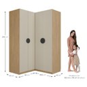 Ver imagem 5 de Guarda Roupa Planejado Infantil de Canto 4 Portas 2 Gavetas Joy Kids CabeCasa MadeiraOriginals Cinza/Avena