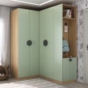 Ver imagem 2 de Guarda Roupa Modulado Infantil de Canto 6 Portas 2 Gavetas Joy Kids CabeCasa MadeiraOriginals
