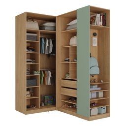 Guarda Roupa Modulado Infantil de Canto 3 Peças 6 Portas 2 Gavetas Joy Kids CabeCasa MadeiraMadeira - 3