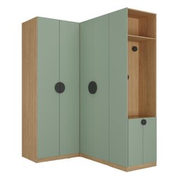 Guarda Roupa Modulado Infantil de Canto 3 Peças 6 Portas 2 Gavetas Joy Kids CabeCasa MadeiraMadeira - 4
