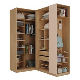 Guarda Roupa Modulado Infantil de Canto 3 Peças 6 Portas 2 Gavetas Joy Kids CabeCasa MadeiraMadeira - 3