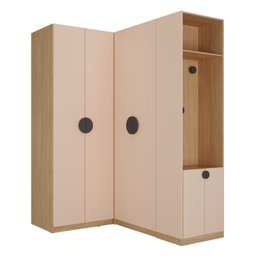 Guarda Roupa Modulado Infantil de Canto 3 Peças 6 Portas 2 Gavetas Joy Kids CabeCasa MadeiraMadeira - 4