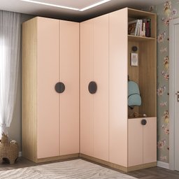 Guarda Roupa Modulado Infantil de Canto 3 Peças 6 Portas 2 Gavetas Joy Kids CabeCasa MadeiraMadeira - 2