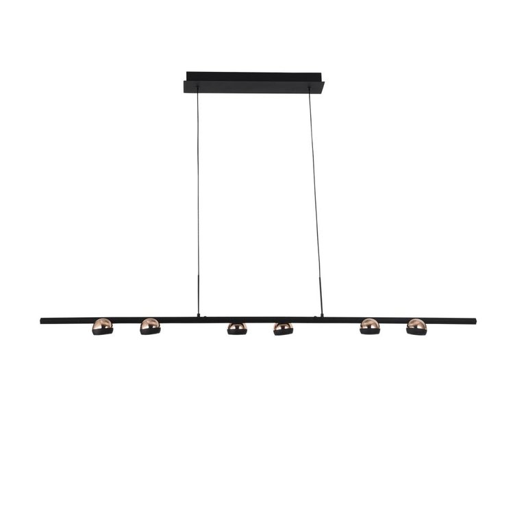 Pendente Oto Preto e Rose Led 30W 3000K Bivolt 140cm KW006 Bella