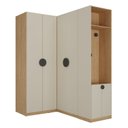 Ver imagem 4 de Guarda Roupa Planejado Infantil de Canto 6 Portas 2 Gavetas Joy Kids CabeCasa MadeiraOriginals Cinza/Avena