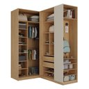 Ver imagem 3 de Guarda Roupa Planejado Infantil de Canto 6 Portas 2 Gavetas Joy Kids CabeCasa MadeiraOriginals Cinza/Avena