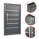 Ver imagem 3 de Porta Pivotante Alumínio Lambril Premium c/Pux.Esq. Elite Cinza 240x150 Brimak
