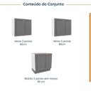 Ver imagem 3 de Lavanderia Modulada 3 Peças sem Tampo 2 Armários Aéreos 4 Portas 1 Balcão CabeCasa MadeiraOriginals Branco/Cinza