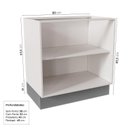 Ver mais imagens de Lavanderia Modulada 3 Peças sem Tampo 2 Armários Aéreos 4 Portas 1 Balcão CabeCasa MadeiraOriginals Branco/Cinza