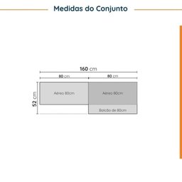Lavanderia Modulada 3 Peças sem Tampo 2 Armários Aéreos 4 Portas 1 Balcão Cabecasa Madeiramadeira - 2