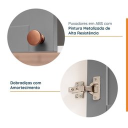 Lavanderia Modulada 3 Peças sem Tampo 2 Armários Aéreos 4 Portas 1 Balcão Cabecasa Madeiramadeira - 4