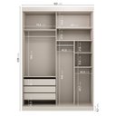 Ver imagem 4 de Guarda Roupa Infantil 2 Portas 1 Porta com Espelho Samambaia Teen CabeCasa MadeiraOriginals Branco/Off White