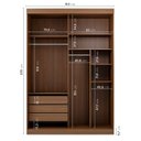 Ver imagem 5 de Guarda Roupa Infantil 2 Portas 1 Porta com Espelho Samambaia Teen CabeCasa MadeiraOriginals Marrom/Freijó